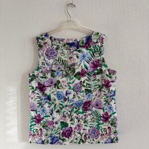 TALBOTS, RSVP BY TALBOTS, SLEEVELESS FLORAL TOP, SIZE 16